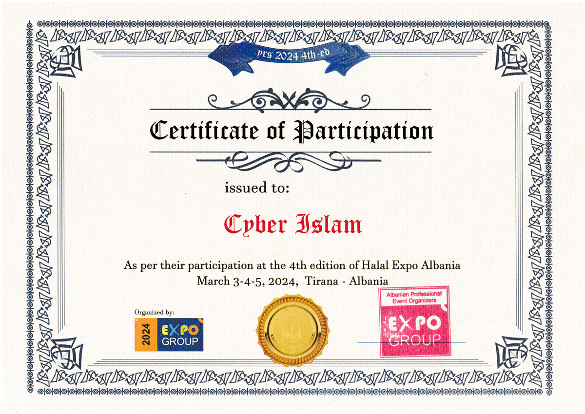 Çertifikate_Pjesmarrje_Halal_Expo_Albania_2024_Cyber-Islam