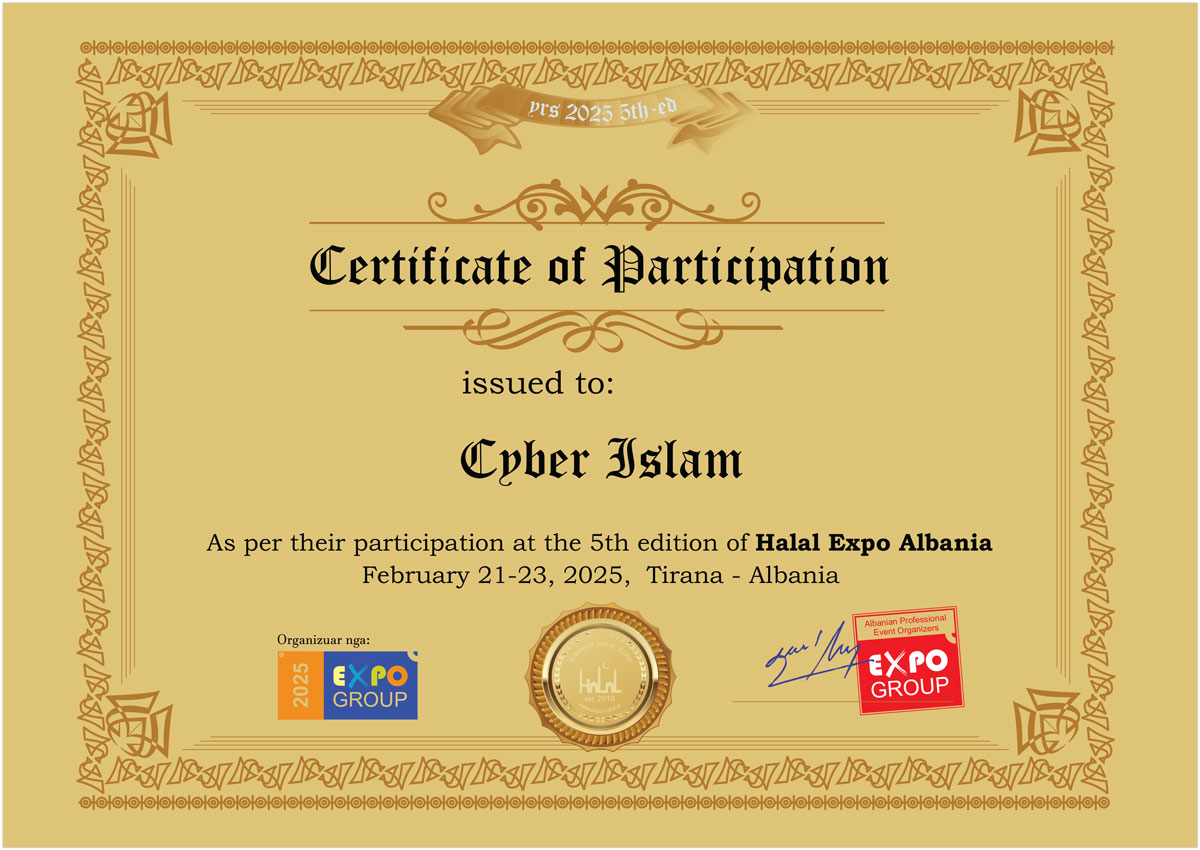 Çertifikate_Pjesmarrje_Halal_Expo_Albania_2025_Cyber-Islam